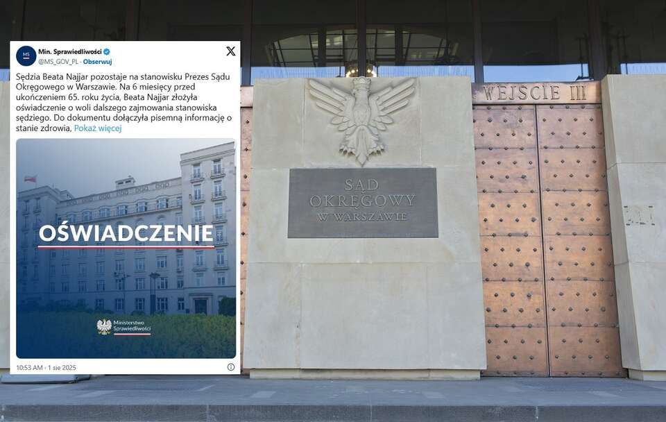Żurek wstrzymał przejście w stan spoczynku sędzi Najjar