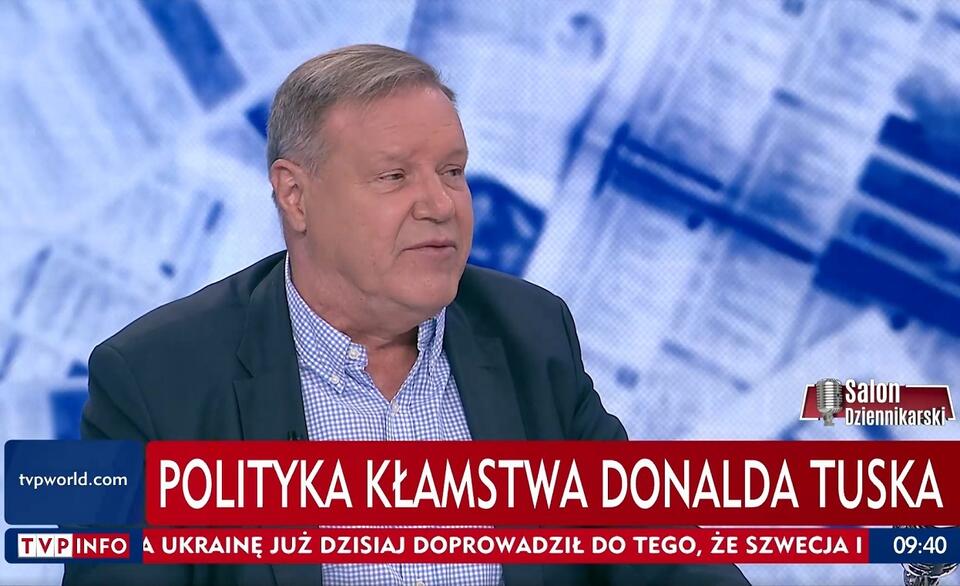 Andrzej Rafał Potocki w "Salonie Dziennikarskim" / autor: screen TVP Info