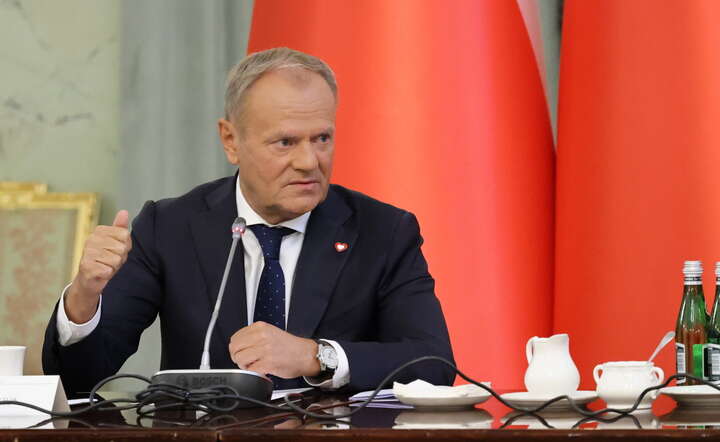 Premier Donald Tusk podczas posiedzenia Rady Gabinetowej w Pałacu Prezydenckim w Warszawie / autor: PAP/Albert Zawada