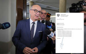 Marszałek Sejmu Włodzimierz Czarzasty przed konferencją prasową Lewicy nt. strategii mieszkaniowej RP. / autor: PAP/Paweł Supernak/X