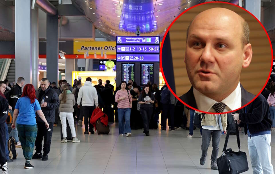 Były szef MSZ Szymon Szynkowski vel Sęk z PiS skrytykował bezczynność obecnego kierownictwa resortu wobec Polaków próbujących wrócić do kraju z Bliskiego Wschodu. Na zdjęciu hala odlotów na rumuńskim lotnisku w Henri Coanda.  / autor: Fratria, PAP/EPA/ROBERT GHEMENT