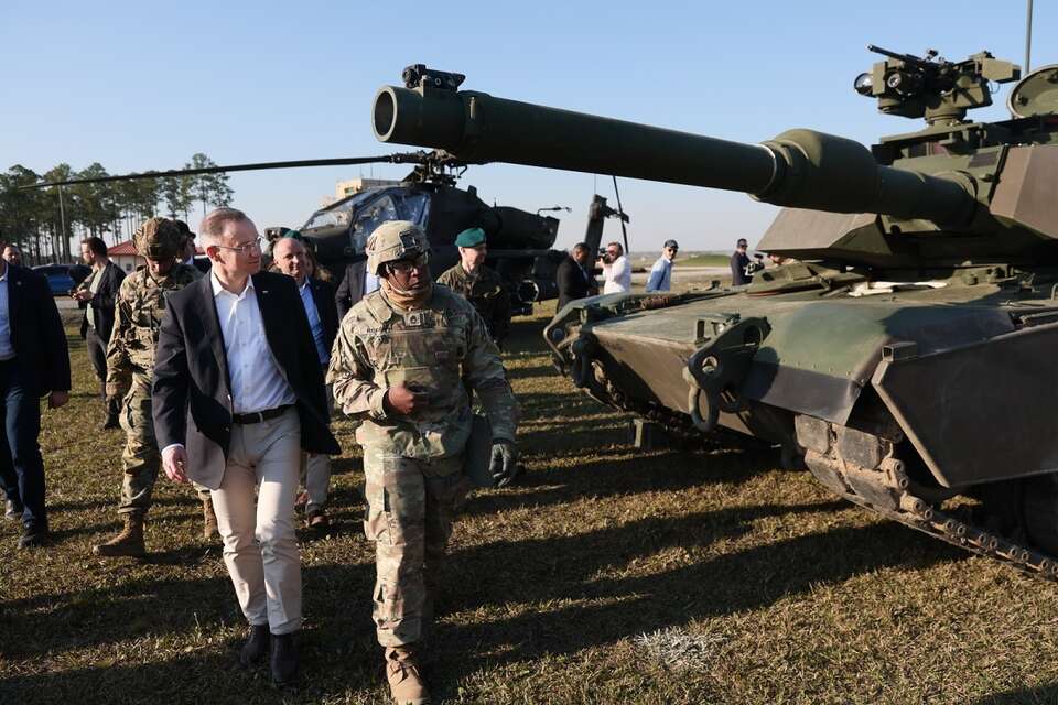 Prezydent RP Andrzej Duda podczas wizyty w 3. Dywizji Piechoty Armii Amerykańskiej w Fort Stewart / autor: PAP/Leszek Szymański