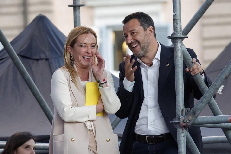 Giorgia Meloni i Matteo Salvini  / autor: PAP/EPA