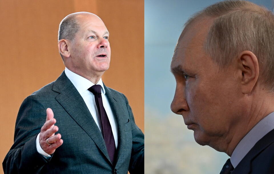 Olaf Scholz, Władimir Putin / autor: PAP/EPA/Filip Singer/PAP/EPA/VLADIMIR ASTAPKOVICH / SPUTNIK / KREMLIN POOL / POOL