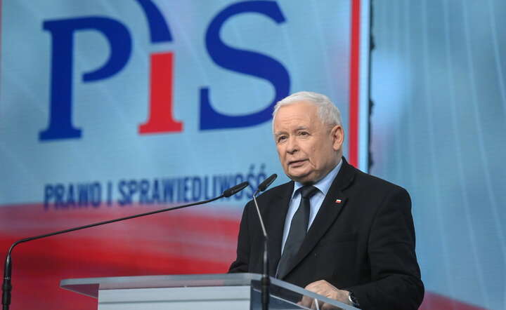 Jarosław Kaczyński na konferencji prasowej w siedzibie PIS / autor: PAP/Piotr Nowak