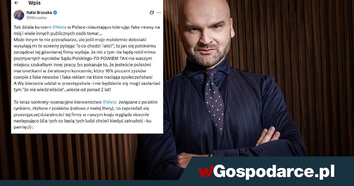 Rafał Brzoska na wojnie z Facebookiem