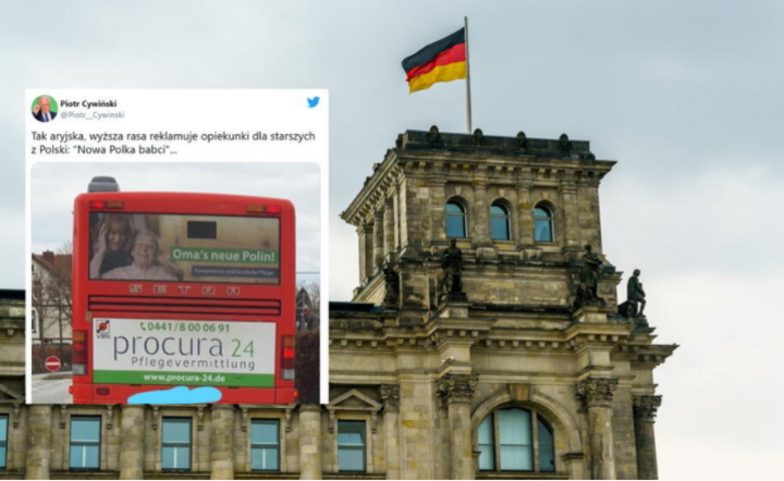 reklama w Niemczech: 'Baci nowa Polka' / autor: Fratria/Twitter