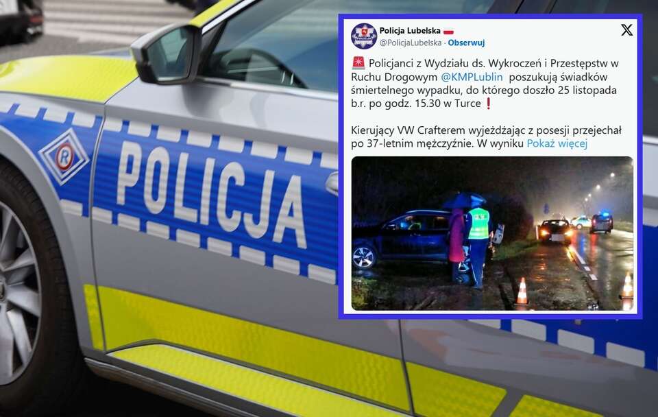 Kierujący VW przejechał po mężczyźnie / autor: Fratria/X