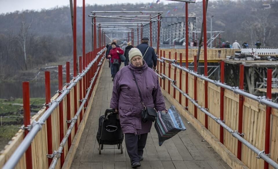 Most tymczasowy w Ługańsku / autor: PAP/EPA
