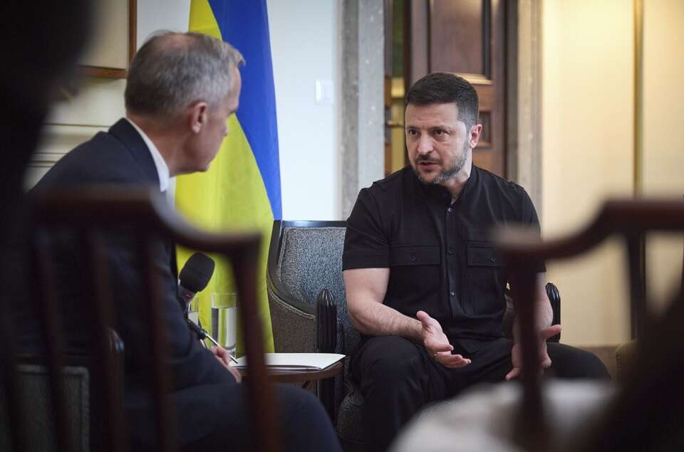 Prezydent Ukrainy z premierem Kanady / autor: PAP/EPA