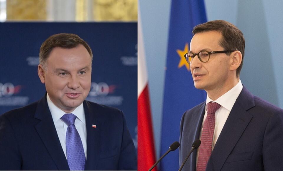 Prezydent Andrzej Duda i premier Mateusz Morawiecki / autor: PAP/Marcin Obara; Fratria