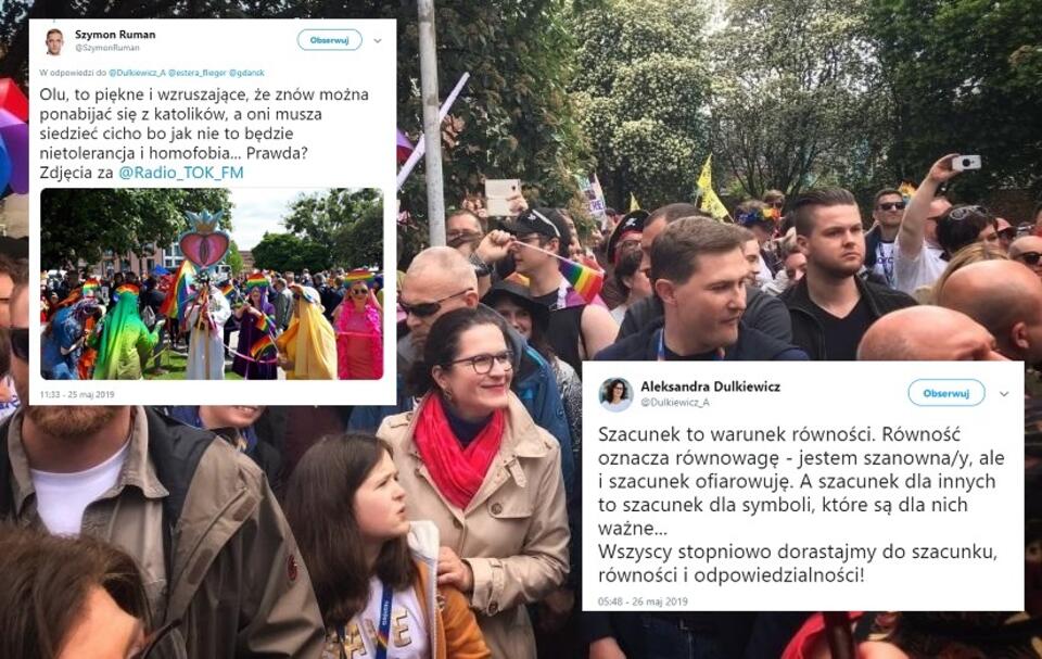 Aleksandra Dulkiewicz podczas marszu LGBT w Gdańsku / autor: Twitter/Aleksandra Dulkiewicz