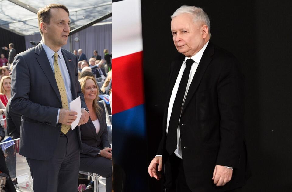 Jarosław Kaczyński, Radosław Sikorski  / autor: Fratria, PAP/Marcin Bielecki