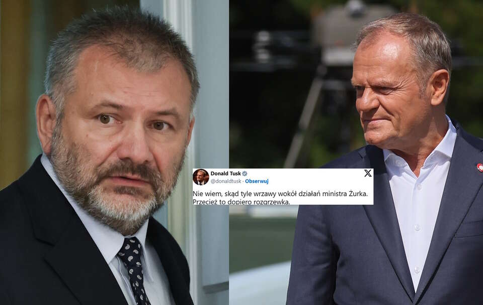 Waldemar Żurek, Donald Tusk / autor: PAP/Albert Zawada/PAP/Leszek Szymański/X