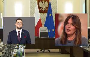 Na zdjęciu sala posiedzeń rząd w Kancelarii Prezesa Rady Ministrów, w miniaturach Andrzej Szeptycki i Dorota Gawryluk / autor: Fratria/gov.pl/X, Wolność_Słowa (oryg. Polsat News)