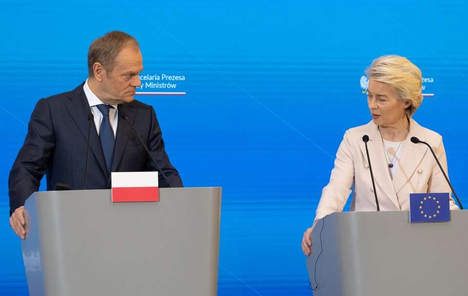 Donald Tusk i Ursula von der Leyen / autor: Fratria