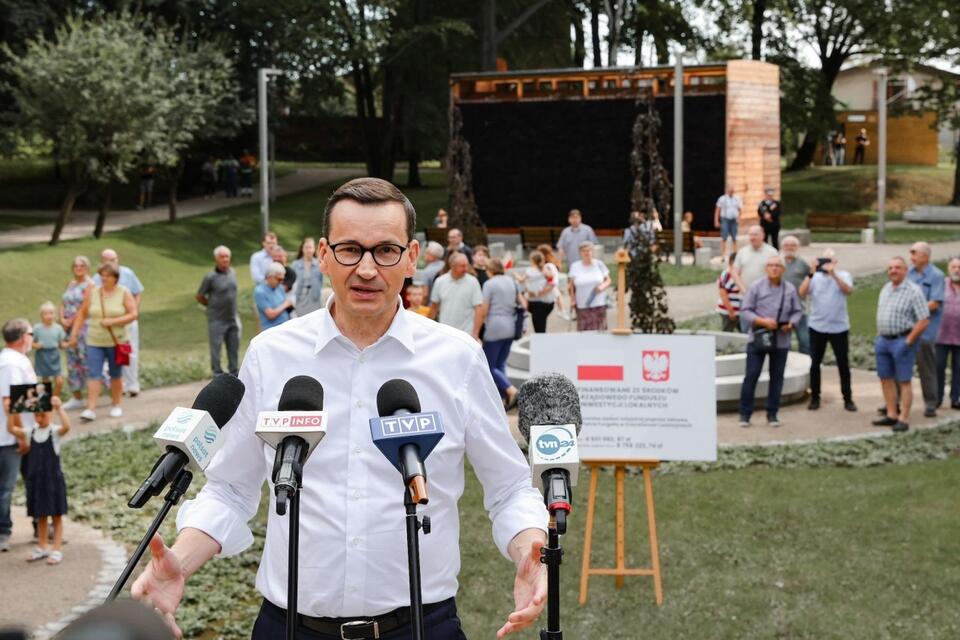 Premier Mateusz Morawiecki  Czerwionce-Leszczynach (woj. śląskie). / autor: KPRM