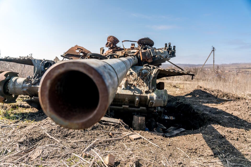 Ukraina - zniszczony czołg / autor: Fratria