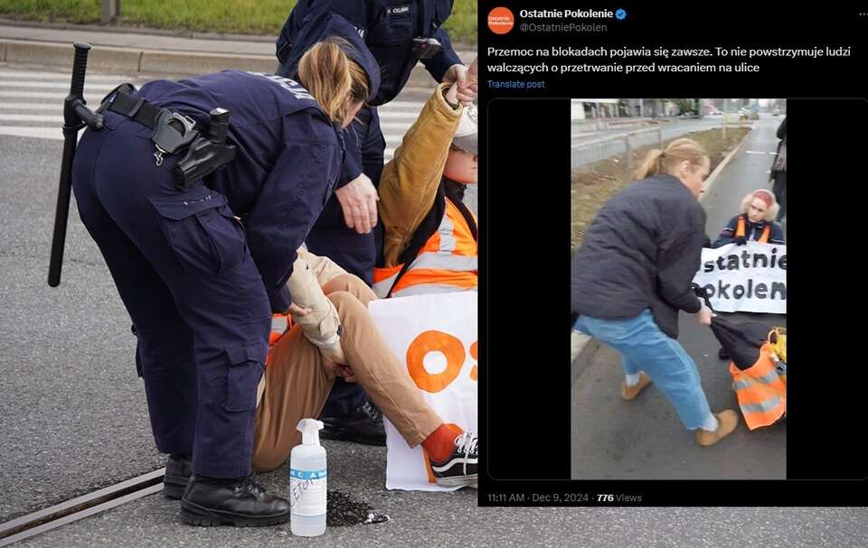 Jeden z protestów ostatniego pokolenia / autor: Fratria/X:Ostatnie Pokolenie