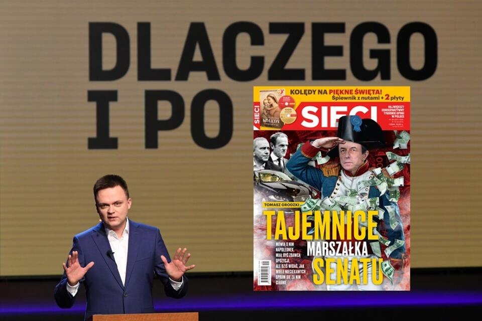 Szymon Hołownia; okładka tygodnika Sieci / autor: PAP/Adam Warżawa; Fratria