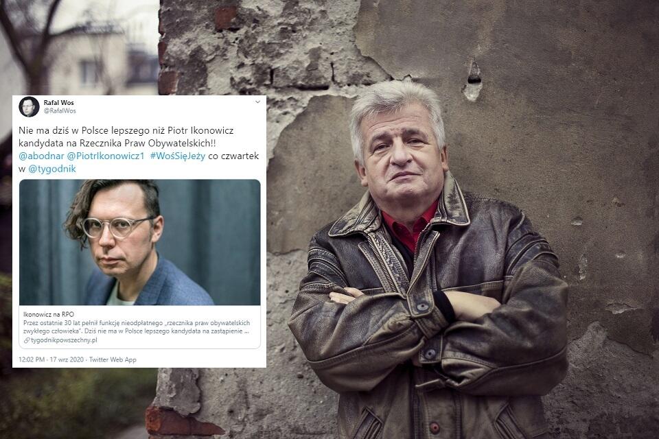 Piotr Ikonowicz / autor: Fratria; Twitter/Rafał Woś