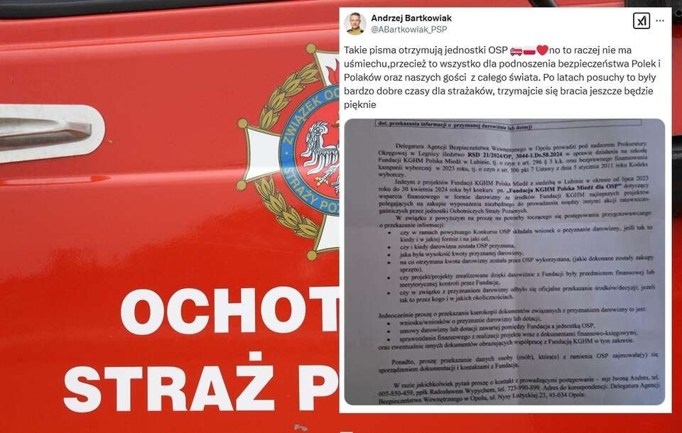 NASZ TEMAT. Gen. Bartkowiak reaguje na działania przeciw OSP