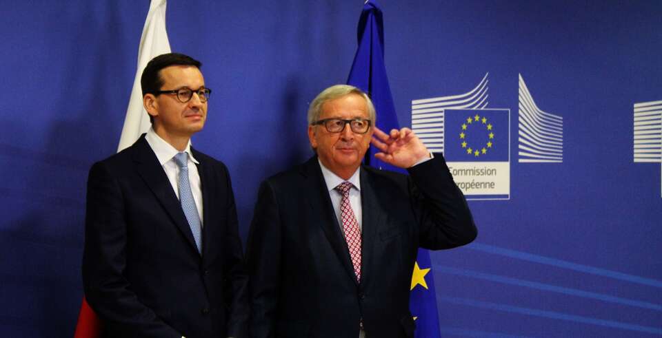 Premier Mateusz Morawiecki i szef KE Jean Claude Juncker w Brukseli, 9 stycznia 2018 roku / autor: wPolityce.pl