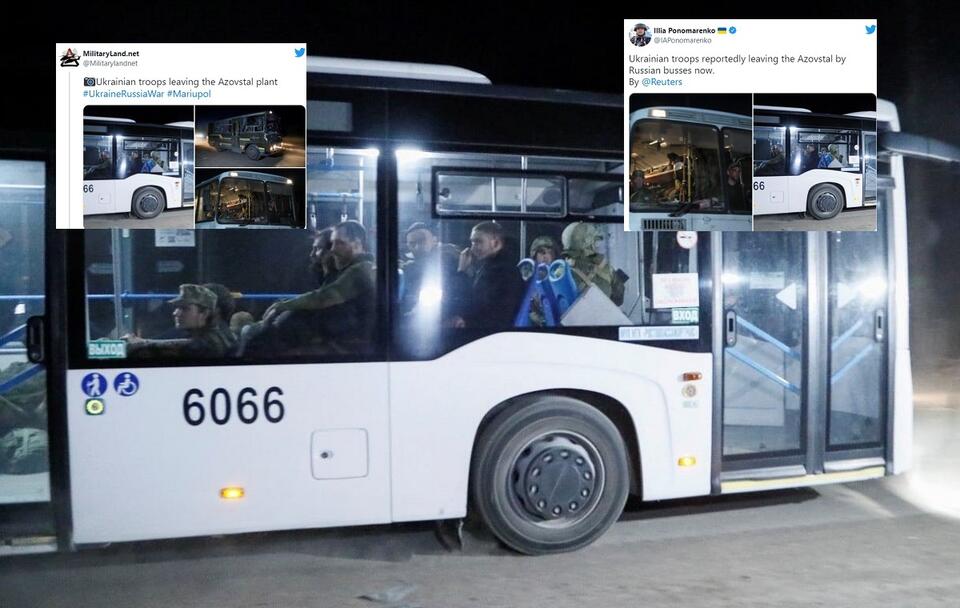 Autobusy z ukraińskimi żołnierzami wyjechały z Azowstalu!