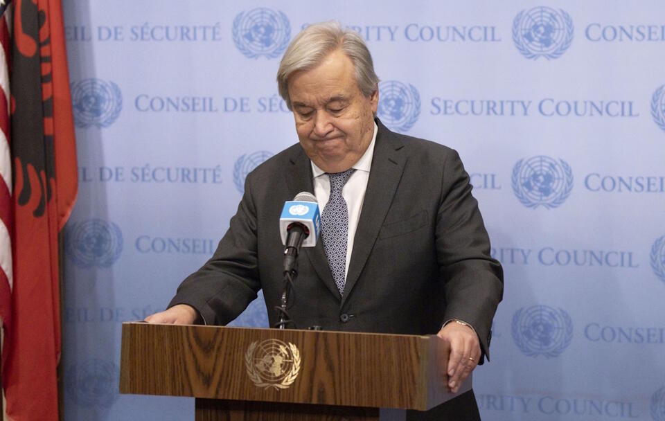 Antiono Guterres / autor: PAP/EPA/JUSTIN LANE