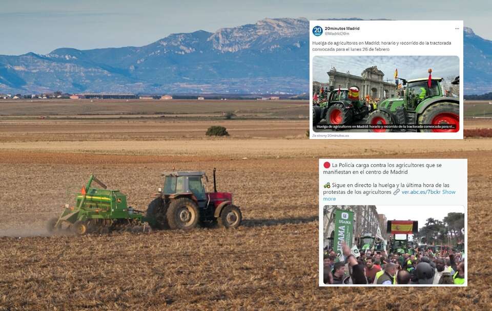 Protesty rolników w Madrycie. Traktory przez siedzibą KE