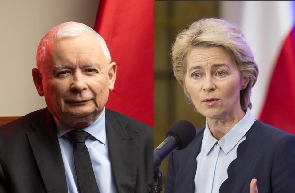 Jarosław Kaczyński, Ursula von der Leyen  / autor: Fratria