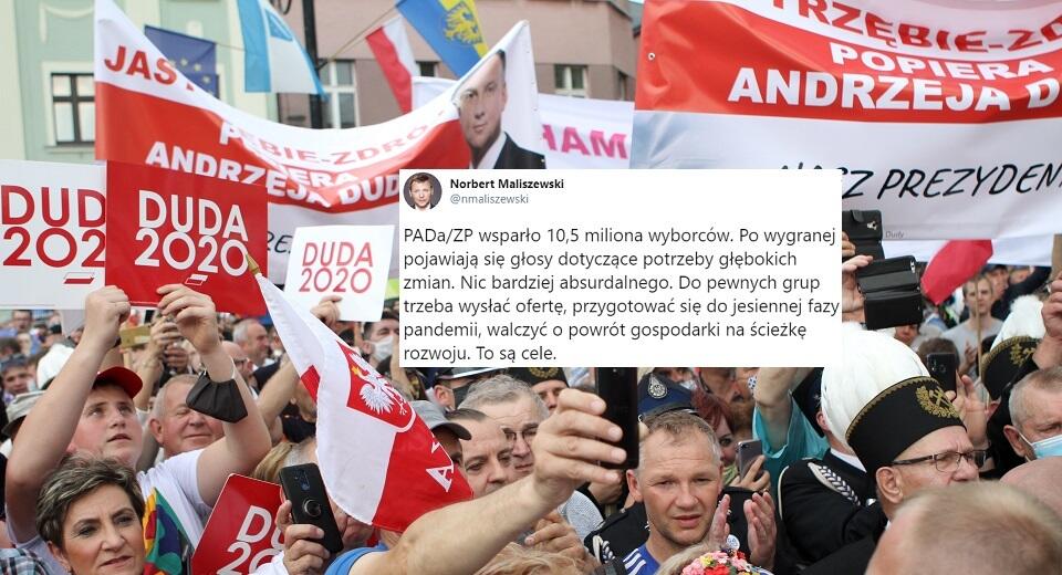 Zwolennicy prezydenta Andrzeja Dudy / autor: Fratria/M. Czutko/Twitter