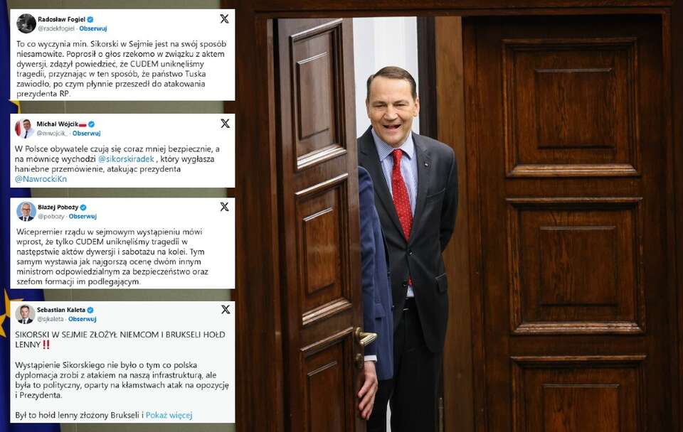 Radosław Sikorski po swoim wystąpieniu w Sejmie / autor: PAP/Albert Zawada