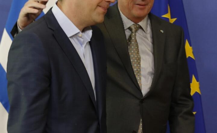Premier Grecji Aleksis Cipras i szef KE Jean-Claude Juncker fot. PAP/ EPA /JULIEN WARNAND