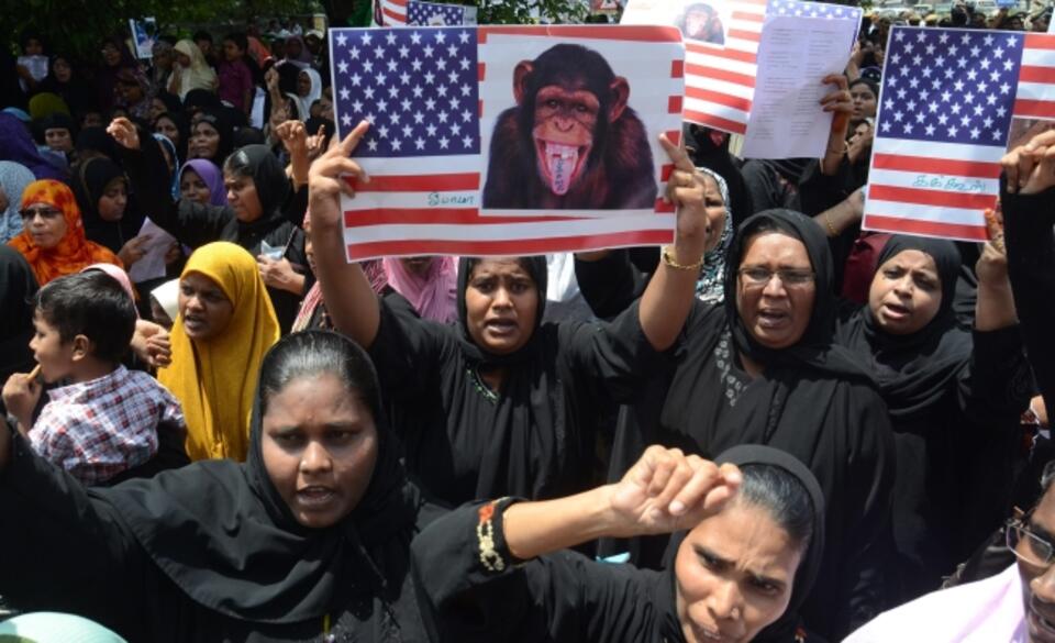 Protest w Indiach. Fot. PAP / EPA