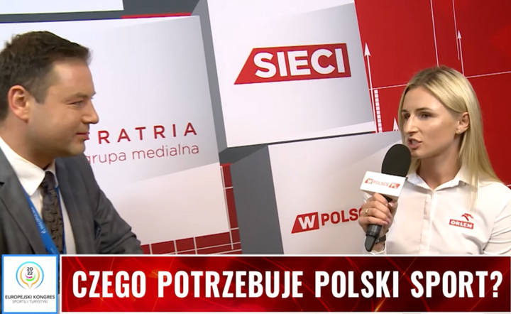 mistrzyni olimpijska w sztafecie Małgorzata Hołub-Kowalik i Maksymilian Wysocki / autor: YouTube/wPolsce.pl, Fratria