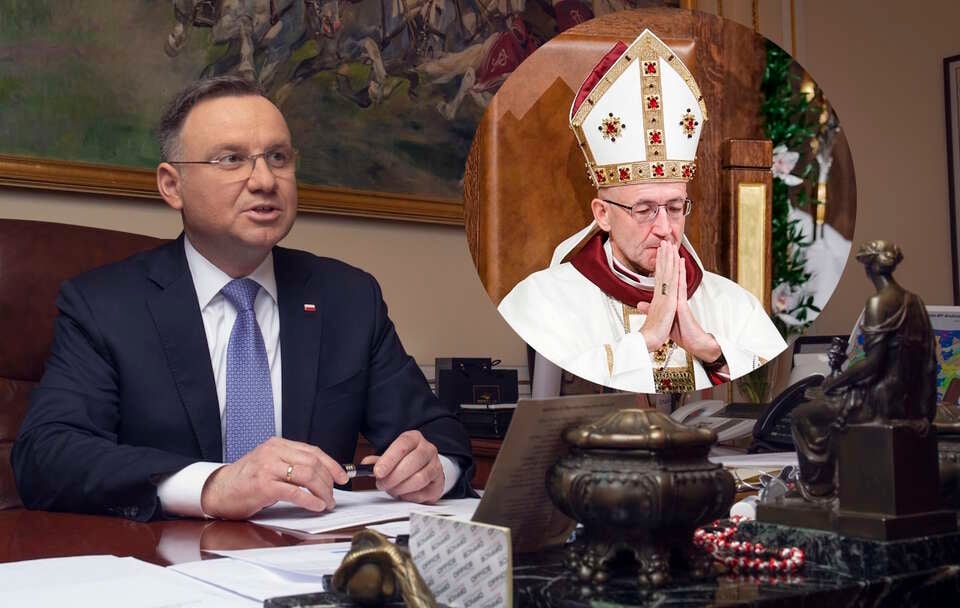 Prezydent Andrzej Duda, abp Adrian Galbas / autor: Fratria/PAP/Tomasz Gzell