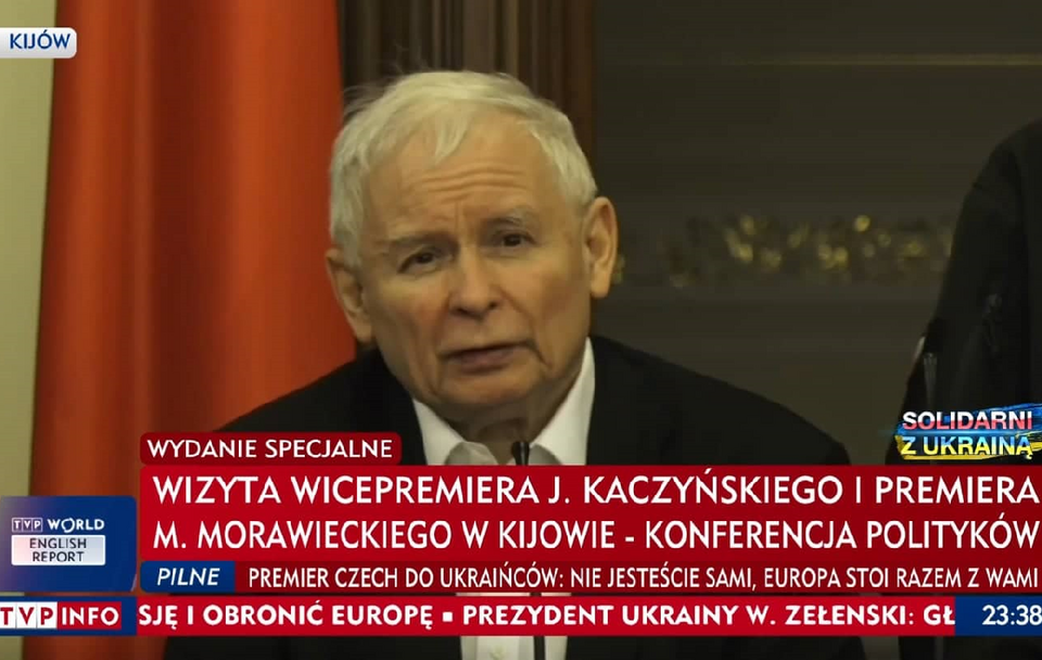 Jarosław Kaczyński w Kijowie / autor: TVP Info