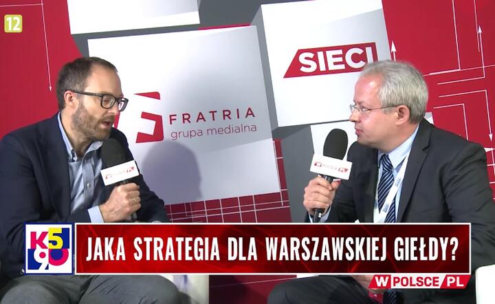 Marek Dietl, prezes GPW oraz Krzysztof Paczkowski, red. wGospodarce.pl / autor: Fratria