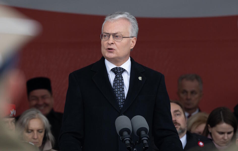 prezydent Litwy Gitanas Nauseda podczas uroczystości 11 listopada 2022 r. w Warszawie / autor: Fratria