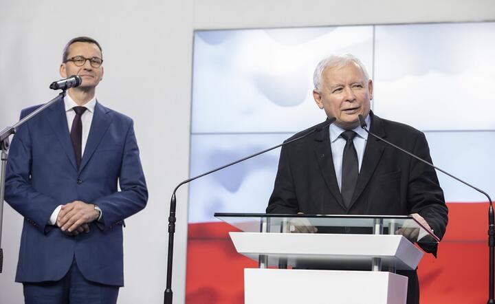 Premier Mateusz Morawiecki i wicepremier, prezes PiS Jarosław Kaczyński / autor: Fratria