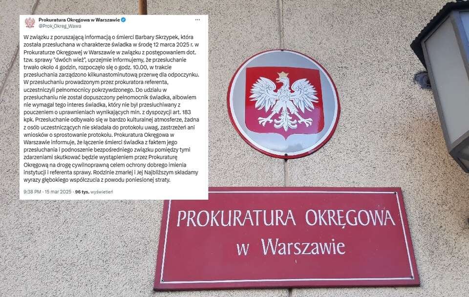 Prokuratura Okręgowa w Warszawie / autor: Fratria/X