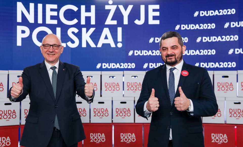 Joachim Brudziński i Krzysztof Sobolewski / autor: Twitter/@AndrzejDuda2020