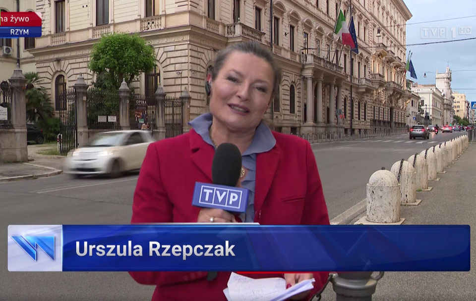 Urszula Rzepczak już w TVP, w programie Wiadomości / autor: screen: TVP 1 HD