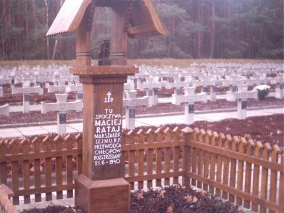 Wikipedia: grób Macieja Rataja w Palmirach