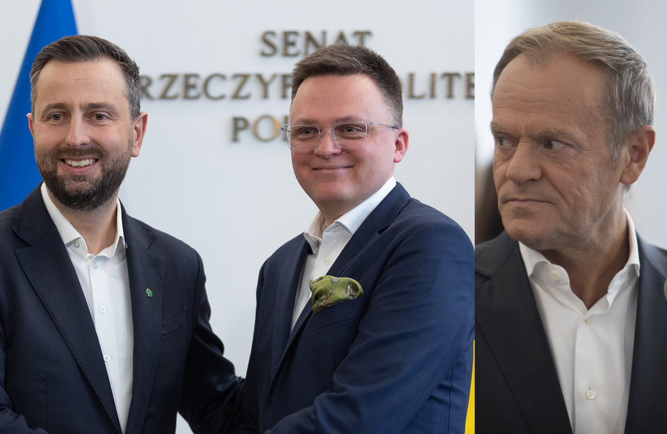 Władysław Kosiniak-Kamysz, Szymon Hołownia, Donald Tusk  / autor: Fratria 