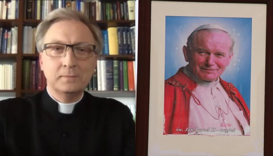 Ks. Franciszek Longchamps de Bérier/św. Jan Paweł II / autor: screen youtube/Teologia Polityczna/Fratria