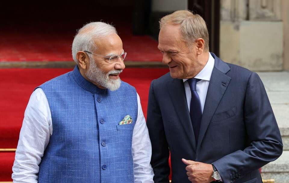 Narendra Modi i Donald Tusk / autor: PAP/Paweł Supernak