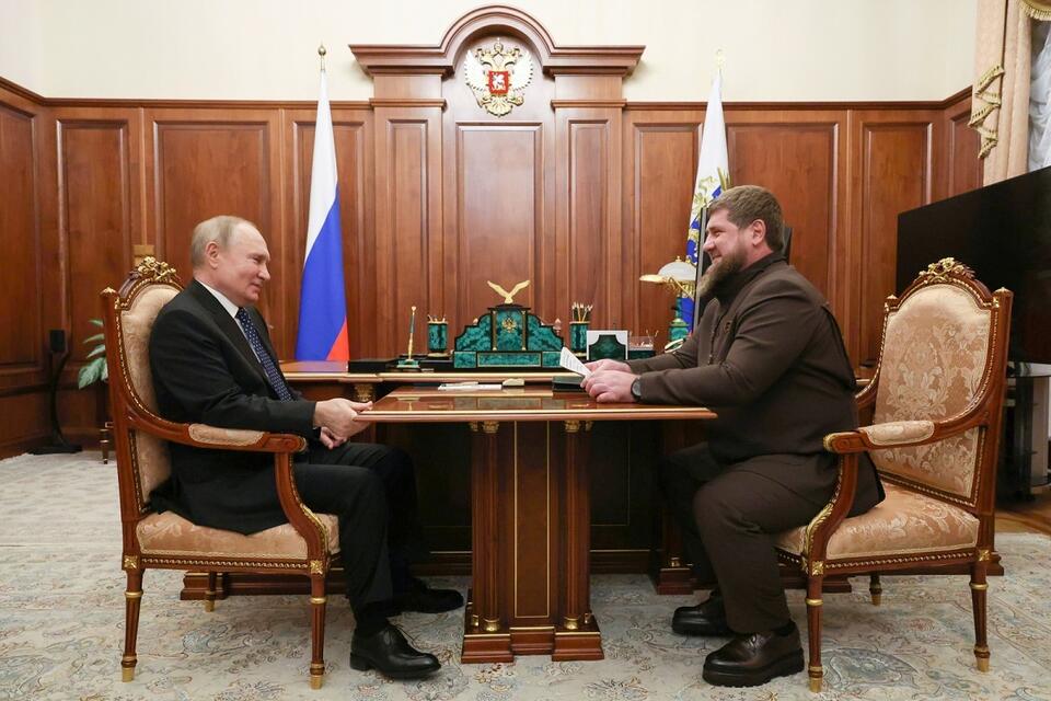 Ramzan Kadyrow w Moskwie na spotkaniu z Władimirem Putinem / autor: PAP/EPA/MIKHAEL KLIMENTYEV/SPUTNIK/KREMLIN / POOL