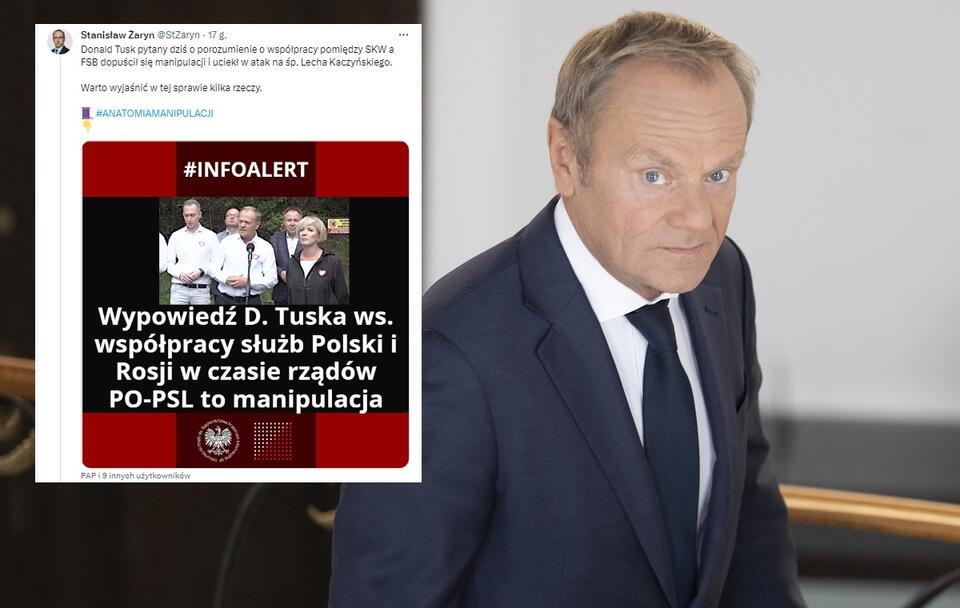 Donald Tusk / autor: Fratria; Twitter(X)/Stanisław Żaryn